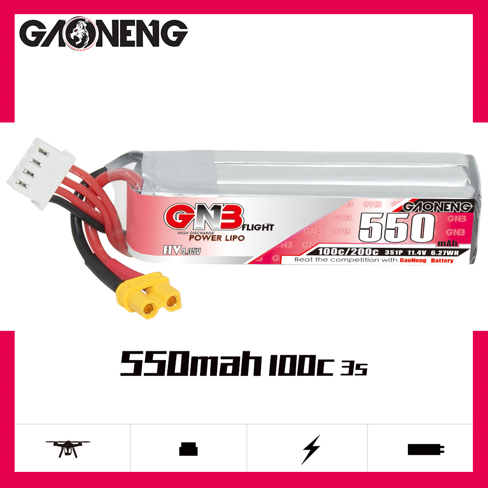 GNB HV 11.4V 550mAh 100C/200C  - Rc Helicopter Parts incelemesi ve fiyatı